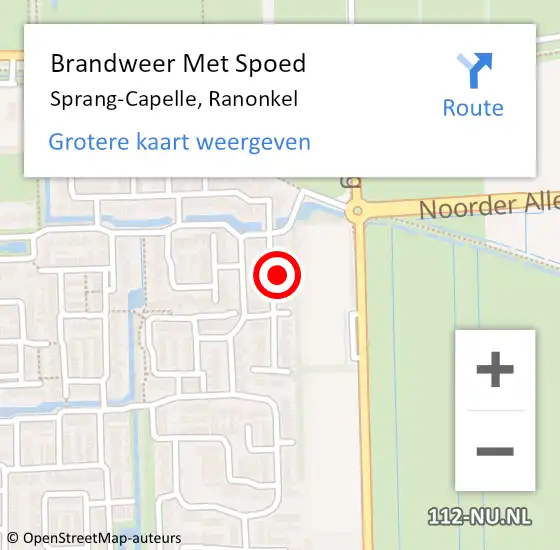 Locatie op kaart van de 112 melding: Brandweer Met Spoed Naar Sprang-Capelle, Ranonkel op 11 november 2021 00:40