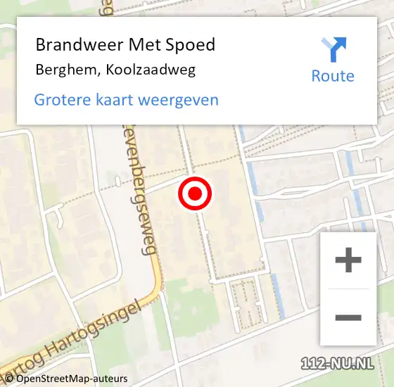 Locatie op kaart van de 112 melding: Brandweer Met Spoed Naar Berghem, Koolzaadweg op 11 november 2021 02:23