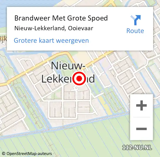 Locatie op kaart van de 112 melding: Brandweer Met Grote Spoed Naar Nieuw-Lekkerland, Ooievaar op 28 juni 2014 22:10