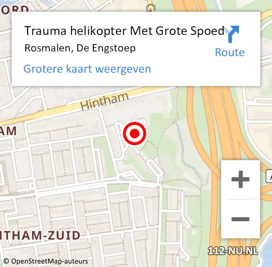 Locatie op kaart van de 112 melding: Trauma helikopter Met Grote Spoed Naar Rosmalen, De Engstoep op 11 november 2021 04:14