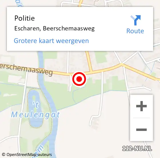 Locatie op kaart van de 112 melding: Politie Escharen, Beerschemaasweg op 11 november 2021 07:38