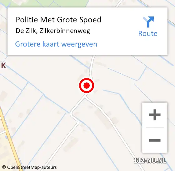 Locatie op kaart van de 112 melding: Politie Met Grote Spoed Naar De Zilk, Zilkerbinnenweg op 11 november 2021 07:59