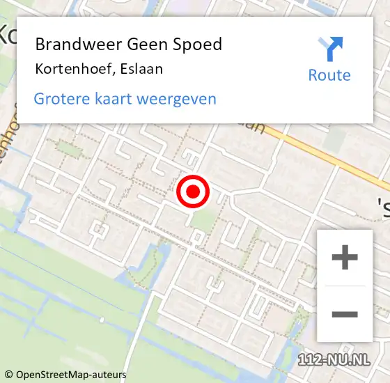 Locatie op kaart van de 112 melding: Brandweer Geen Spoed Naar Kortenhoef, Eslaan op 28 juni 2014 22:21