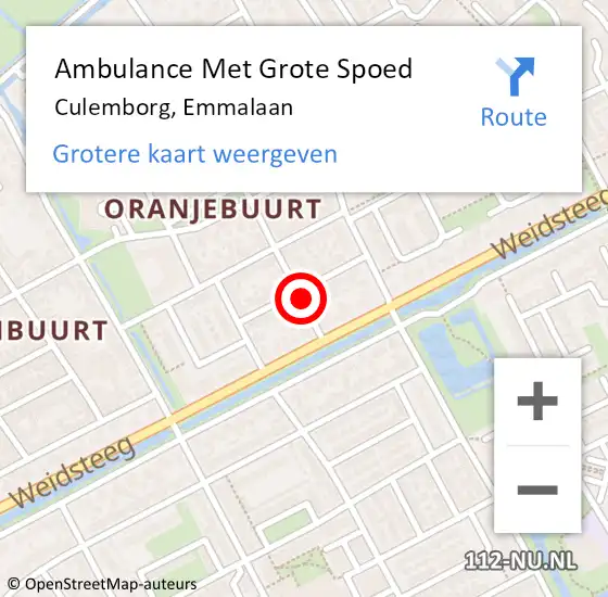 Locatie op kaart van de 112 melding: Ambulance Met Grote Spoed Naar Culemborg, Emmalaan op 11 november 2021 08:48