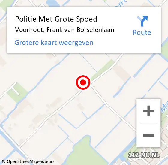 Locatie op kaart van de 112 melding: Politie Met Grote Spoed Naar Voorhout, Frank van Borselenlaan op 11 november 2021 09:45