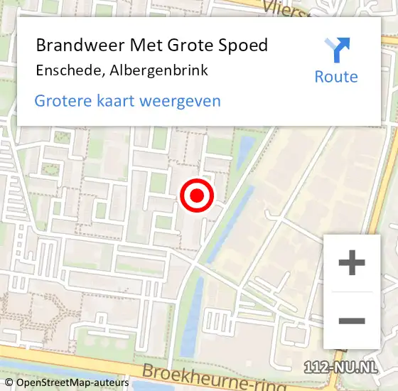 Locatie op kaart van de 112 melding: Brandweer Met Grote Spoed Naar Enschede, Albergenbrink op 11 november 2021 10:37