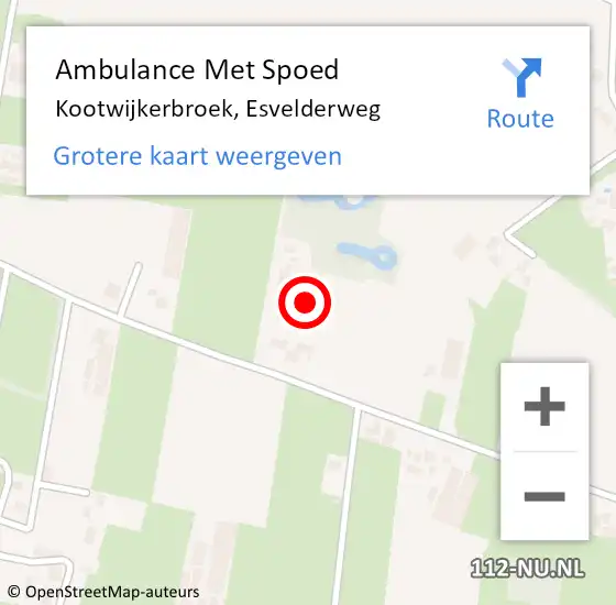 Locatie op kaart van de 112 melding: Ambulance Met Spoed Naar Kootwijkerbroek, Esvelderweg op 11 november 2021 10:50