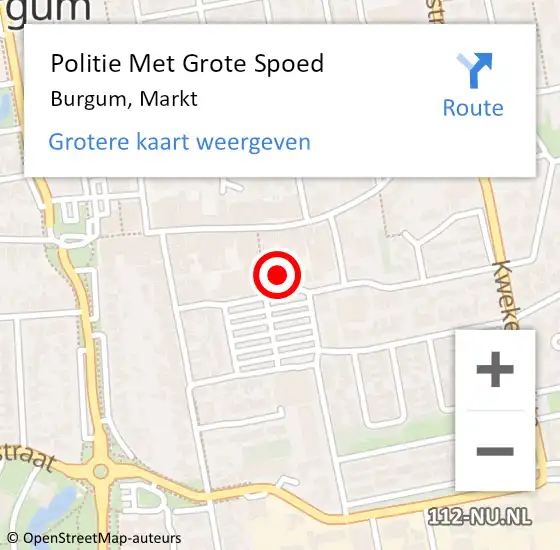 Locatie op kaart van de 112 melding: Politie Met Grote Spoed Naar Burgum, Markt op 11 november 2021 10:58
