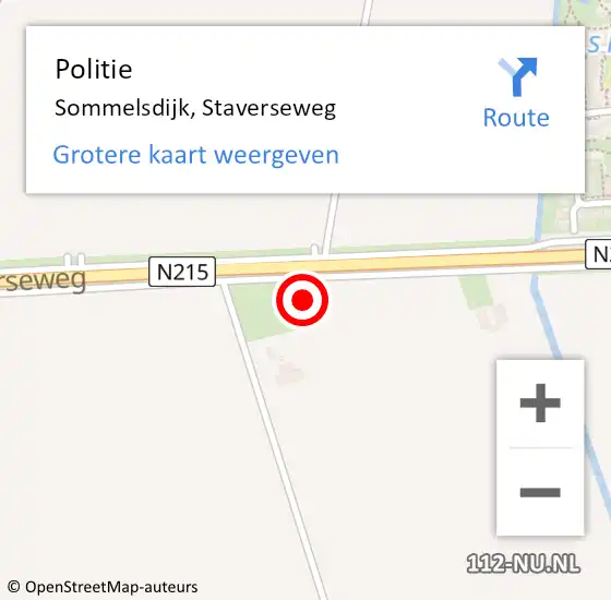 Locatie op kaart van de 112 melding: Politie Sommelsdijk, Staverseweg op 11 november 2021 11:40