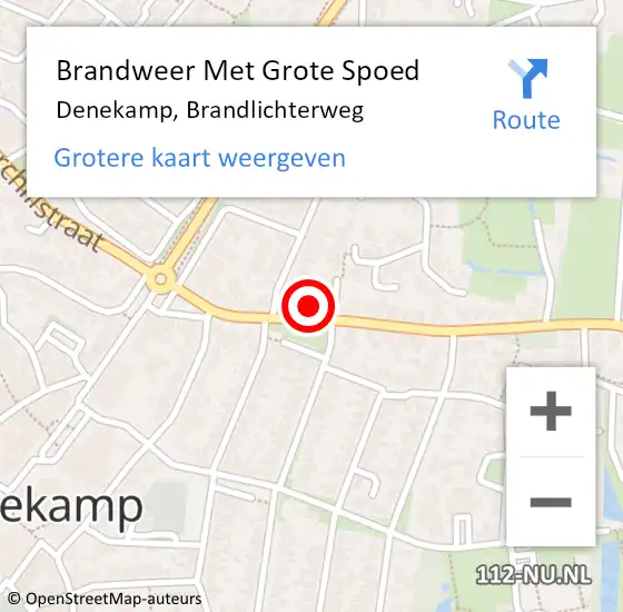 Locatie op kaart van de 112 melding: Brandweer Met Grote Spoed Naar Denekamp, Brandlichterweg op 11 november 2021 11:44