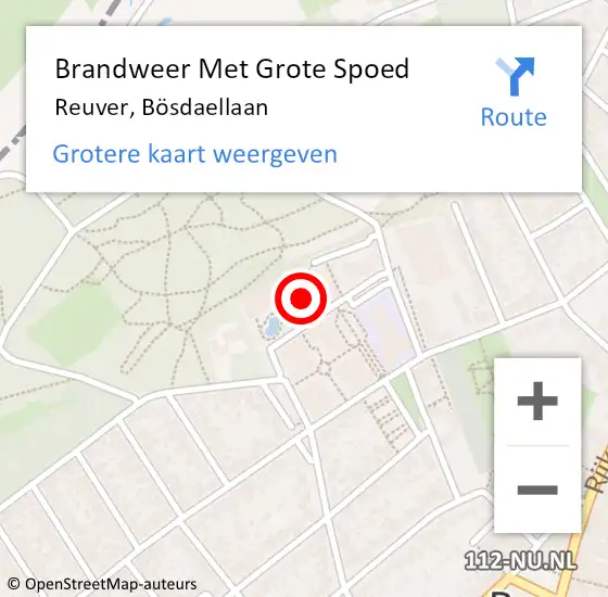 Locatie op kaart van de 112 melding: Brandweer Met Grote Spoed Naar Reuver, Bösdaellaan op 11 november 2021 11:55