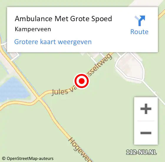 Locatie op kaart van de 112 melding: Ambulance Met Grote Spoed Naar Kamperveen op 11 november 2021 12:57