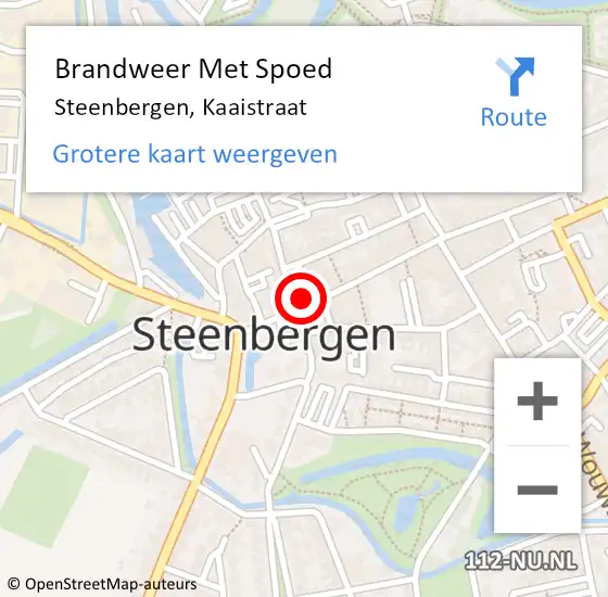 Locatie op kaart van de 112 melding: Brandweer Met Spoed Naar Steenbergen, Kaaistraat op 11 november 2021 13:21