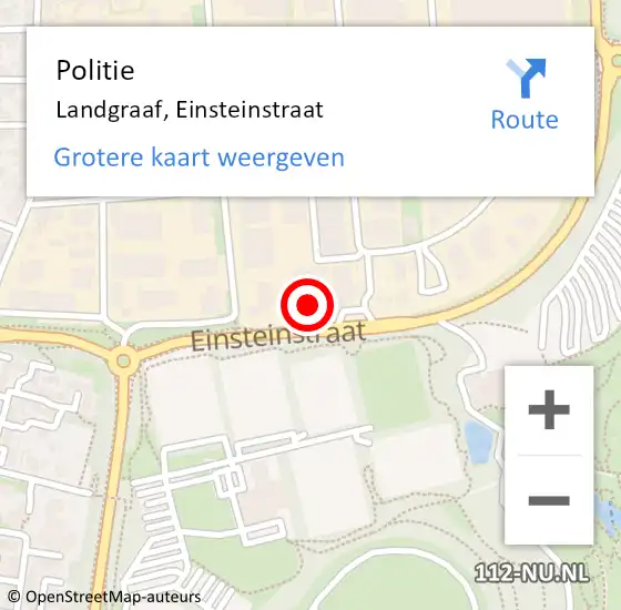 Locatie op kaart van de 112 melding: Politie Landgraaf, Einsteinstraat op 11 november 2021 13:41