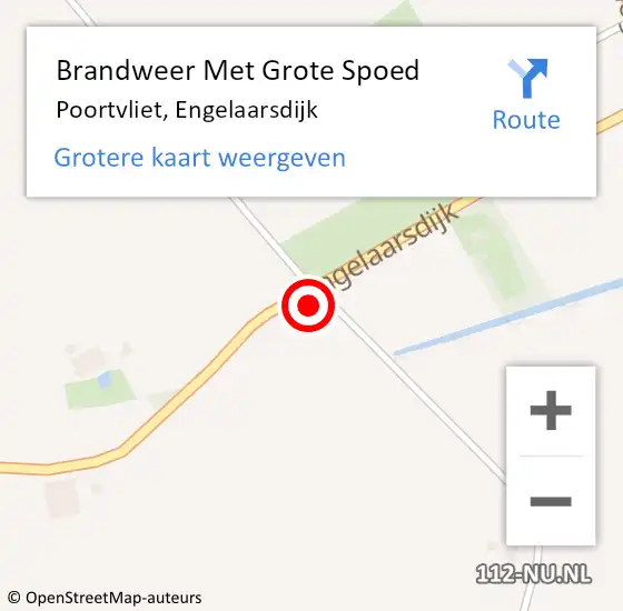 Locatie op kaart van de 112 melding: Brandweer Met Grote Spoed Naar Poortvliet, Engelaarsdijk op 11 november 2021 13:45