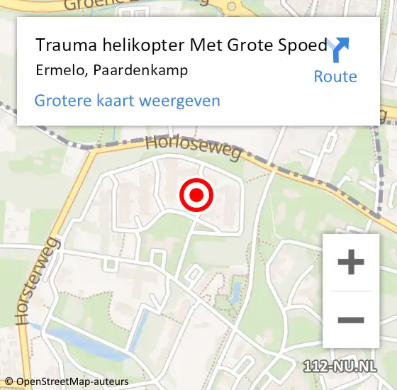 Locatie op kaart van de 112 melding: Trauma helikopter Met Grote Spoed Naar Ermelo, Paardenkamp op 11 november 2021 13:54