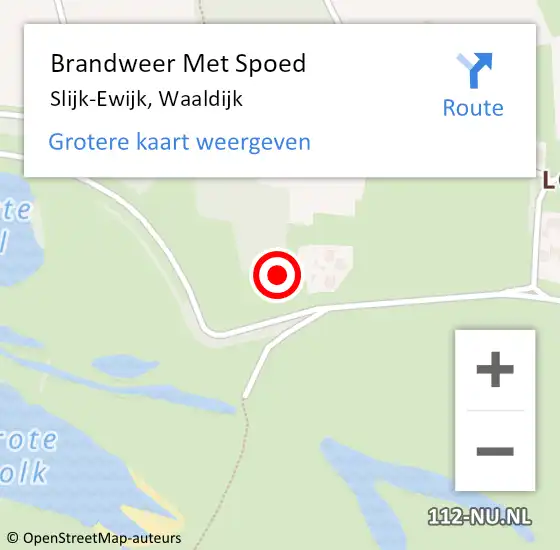 Locatie op kaart van de 112 melding: Brandweer Met Spoed Naar Slijk-Ewijk, Waaldijk op 11 november 2021 14:29