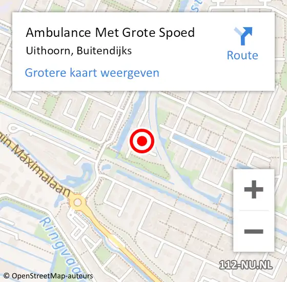 Locatie op kaart van de 112 melding: Ambulance Met Grote Spoed Naar Uithoorn, Buitendijks op 11 november 2021 14:42