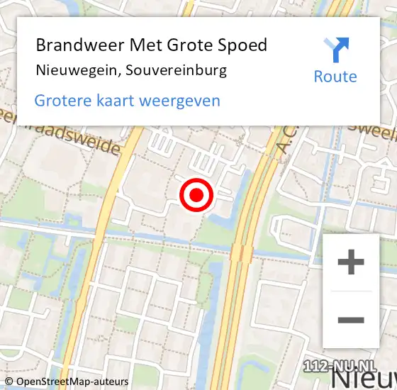 Locatie op kaart van de 112 melding: Brandweer Met Grote Spoed Naar Nieuwegein, Souvereinburg op 11 november 2021 14:43