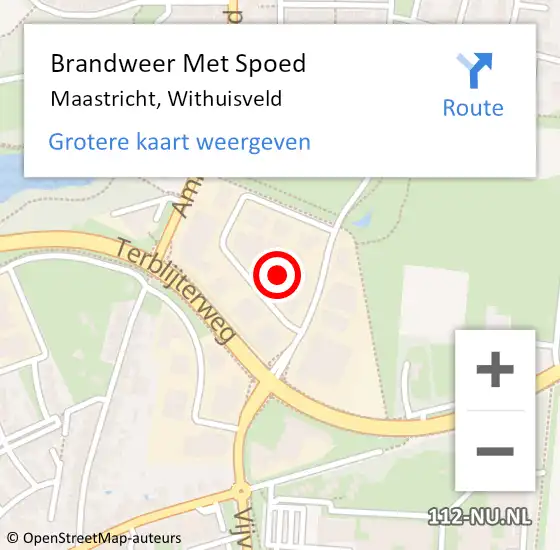 Locatie op kaart van de 112 melding: Brandweer Met Spoed Naar Maastricht, Withuisveld op 11 november 2021 14:50