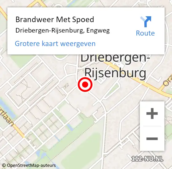 Locatie op kaart van de 112 melding: Brandweer Met Spoed Naar Driebergen-Rijsenburg, Engweg op 11 november 2021 15:23