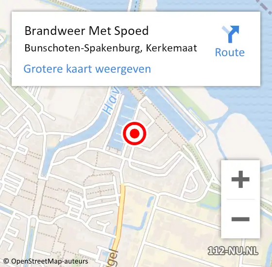 Locatie op kaart van de 112 melding: Brandweer Met Spoed Naar Bunschoten-Spakenburg, Kerkemaat op 11 november 2021 15:48