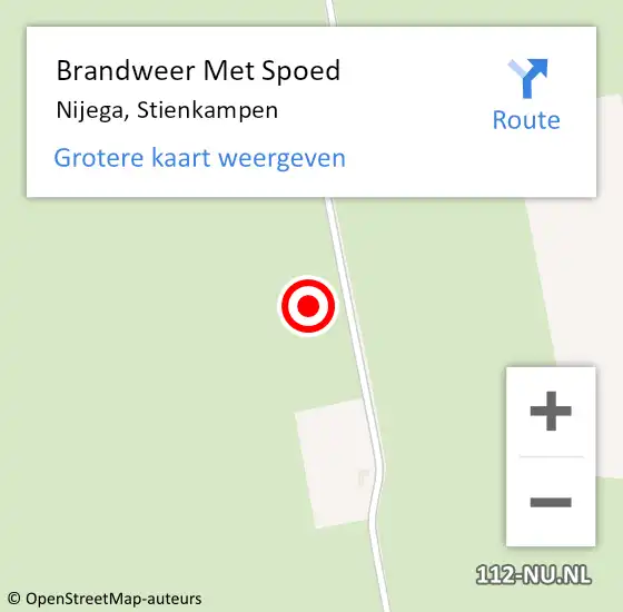 Locatie op kaart van de 112 melding: Brandweer Met Spoed Naar Nijega, Stienkampen op 11 november 2021 16:09