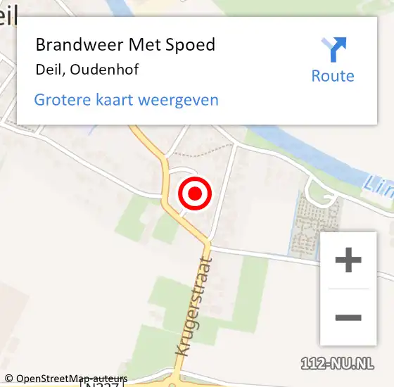 Locatie op kaart van de 112 melding: Brandweer Met Spoed Naar Deil, Oudenhof op 11 november 2021 16:21