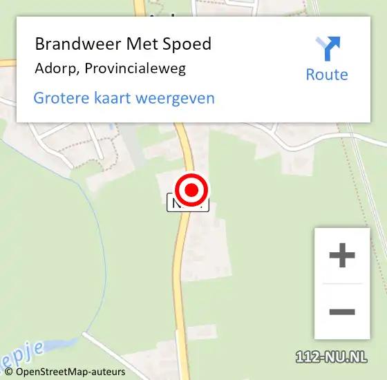 Locatie op kaart van de 112 melding: Brandweer Met Spoed Naar Adorp, Provincialeweg op 11 november 2021 16:49