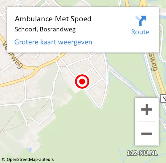 Locatie op kaart van de 112 melding: Ambulance Met Spoed Naar Schoorl, Bosrandweg op 11 november 2021 16:49