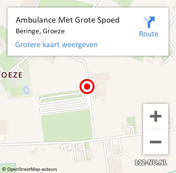 Locatie op kaart van de 112 melding: Ambulance Met Grote Spoed Naar Beringe, Groeze op 28 juni 2014 23:50