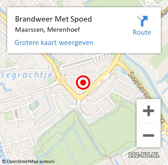 Locatie op kaart van de 112 melding: Brandweer Met Spoed Naar Maarssen, Merenhoef op 11 november 2021 17:30