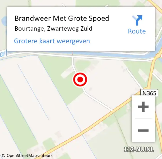 Locatie op kaart van de 112 melding: Brandweer Met Grote Spoed Naar Bourtange, Zwarteweg Zuid op 11 november 2021 19:09