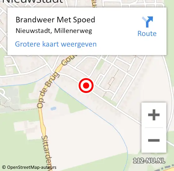 Locatie op kaart van de 112 melding: Brandweer Met Spoed Naar Nieuwstadt, Millenerweg op 11 november 2021 19:31