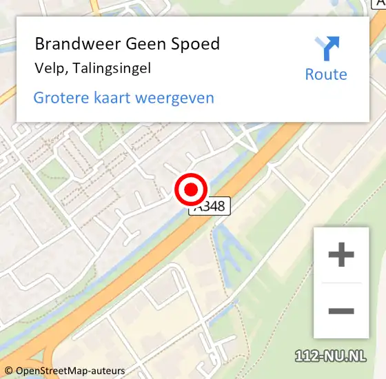 Locatie op kaart van de 112 melding: Brandweer Geen Spoed Naar Velp, Talingsingel op 11 november 2021 20:01