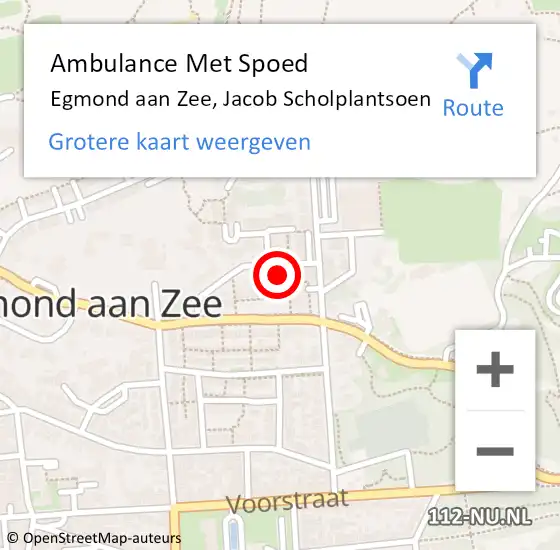 Locatie op kaart van de 112 melding: Ambulance Met Spoed Naar Egmond aan Zee, Jacob Scholplantsoen op 11 november 2021 20:10