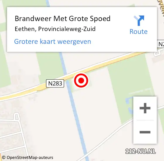 Locatie op kaart van de 112 melding: Brandweer Met Grote Spoed Naar Eethen, Provincialeweg-Zuid op 11 november 2021 20:45