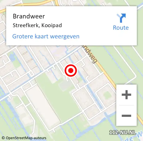 Locatie op kaart van de 112 melding: Brandweer Streefkerk, Kooipad op 11 november 2021 21:36