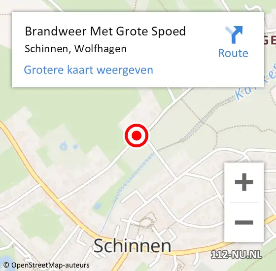 Locatie op kaart van de 112 melding: Brandweer Met Grote Spoed Naar Schinnen, Wolfhagen op 11 november 2021 21:48