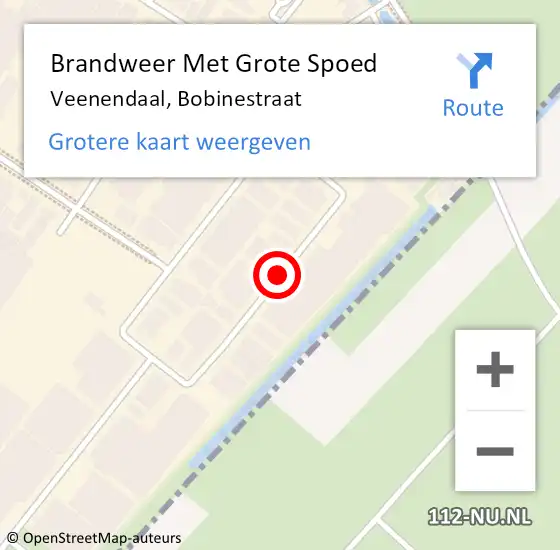 Locatie op kaart van de 112 melding: Brandweer Met Grote Spoed Naar Veenendaal, Bobinestraat op 29 juni 2014 00:33