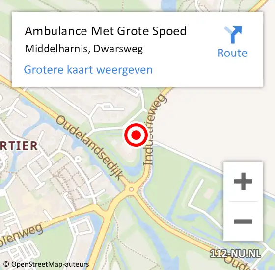 Locatie op kaart van de 112 melding: Ambulance Met Grote Spoed Naar Middelharnis, Dwarsweg op 11 november 2021 23:08