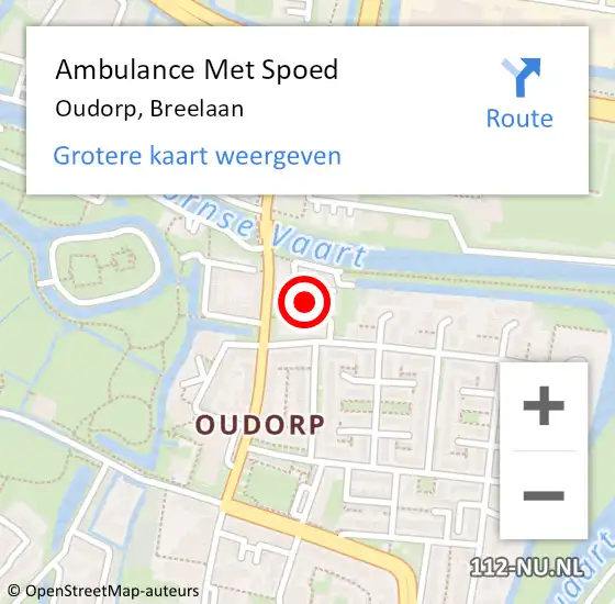 Locatie op kaart van de 112 melding: Ambulance Met Spoed Naar Oudorp, Breelaan op 12 november 2021 03:03