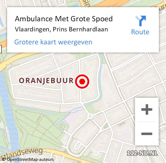 Locatie op kaart van de 112 melding: Ambulance Met Grote Spoed Naar Vlaardingen, Prins Bernhardlaan op 12 november 2021 07:06