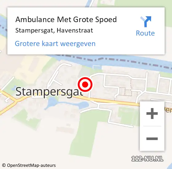 Locatie op kaart van de 112 melding: Ambulance Met Grote Spoed Naar Stampersgat, Havenstraat op 29 juni 2014 01:04