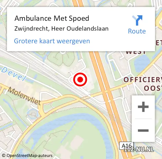 Locatie op kaart van de 112 melding: Ambulance Met Spoed Naar Zwijndrecht, Heer Oudelandslaan op 12 november 2021 07:46