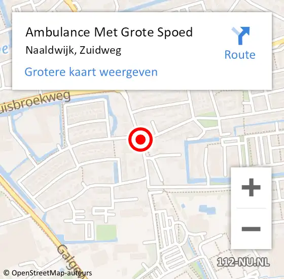 Locatie op kaart van de 112 melding: Ambulance Met Grote Spoed Naar Naaldwijk, Zuidweg op 12 november 2021 08:15