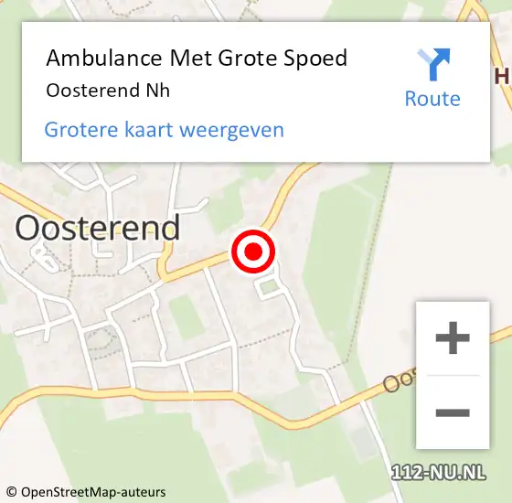Locatie op kaart van de 112 melding: Ambulance Met Grote Spoed Naar Oosterend op 12 november 2021 08:27