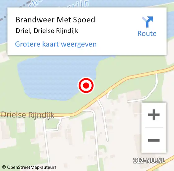 Locatie op kaart van de 112 melding: Brandweer Met Spoed Naar Driel, Drielse Rijndijk op 12 november 2021 08:47