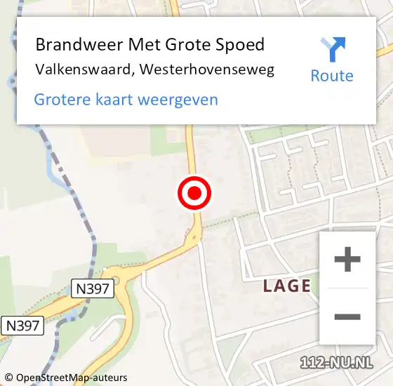 Locatie op kaart van de 112 melding: Brandweer Met Grote Spoed Naar Valkenswaard, Westerhovenseweg op 12 november 2021 09:01