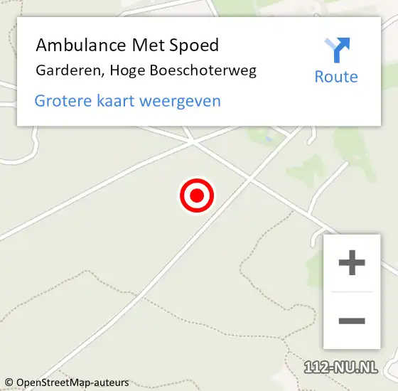 Locatie op kaart van de 112 melding: Ambulance Met Spoed Naar Garderen, Hoge Boeschoterweg op 12 november 2021 10:13